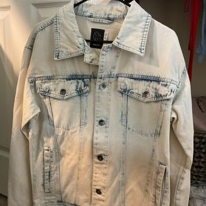 Denim Jacket White and Blue